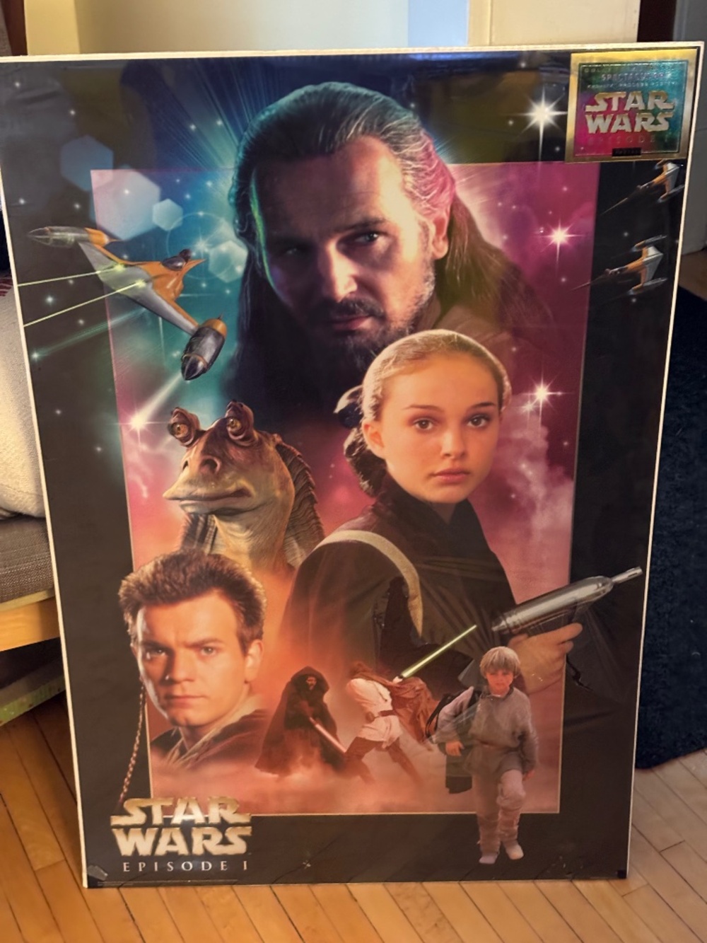 VINTAGE 1999 STAR WARS Episode 1 Heroes Chrome Poster Movie UNOPENED